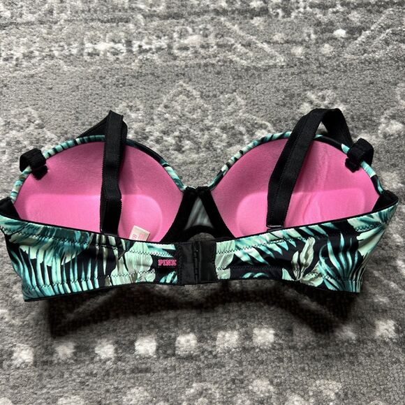 Victoria’s Secret PINK Wear Everywhere Multi Way Push Up Bra 32B Palm Leaf Print - Picture 2 of 7